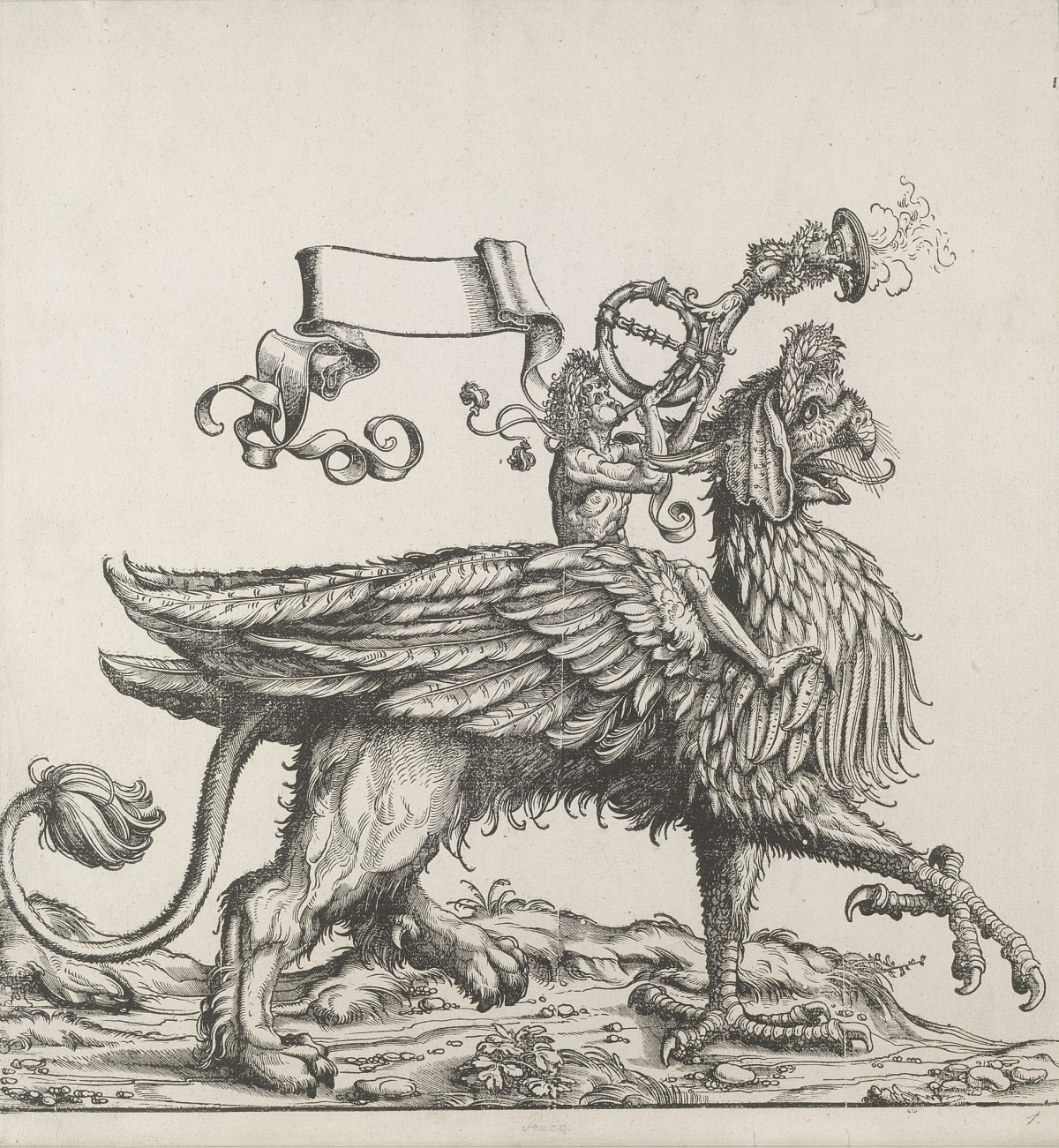 Hans Burgkmair d. Ä.: Der Verkünder des Triumphes aus dem Triumphzug Kaiser Maximilians I., 1516–18 (3. Ausg. 1796)