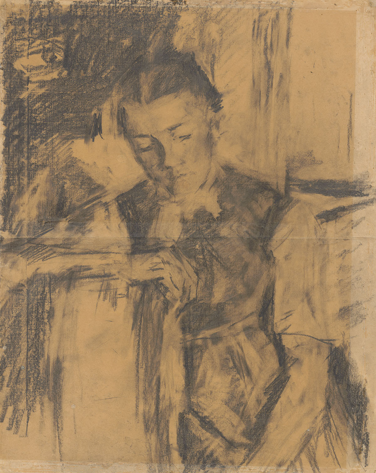 Wilhelm Leibl: Girl Looking Downward, ca. 1897