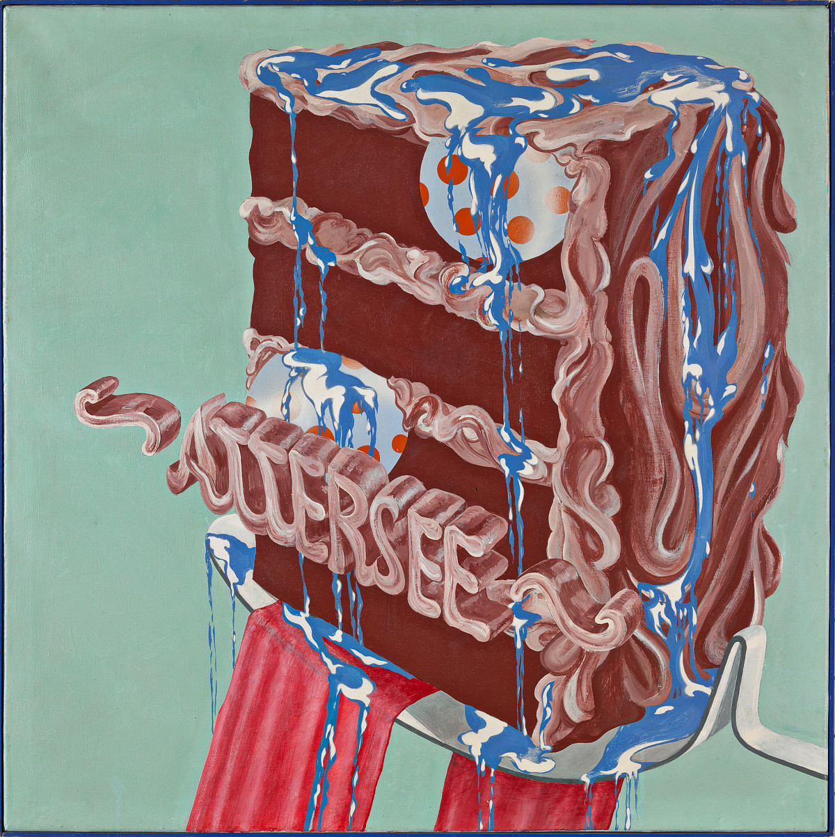 Christian Ludwig Attersee: Torte mit Speisekugeln und Speiseblau, 1967