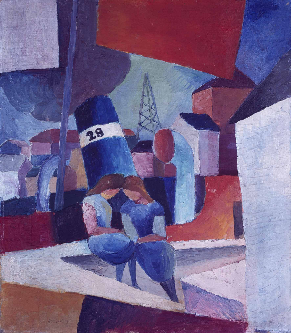 August Macke: Hafen von Duisburg, 1914