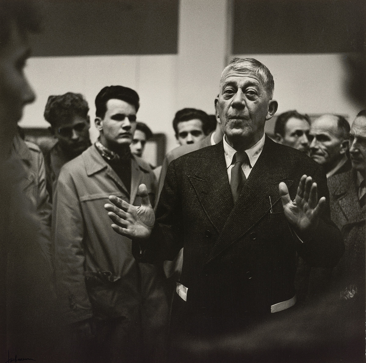 Franz Hubmann: Oskar Kokoschka at his Secession exhibition opening, 1955