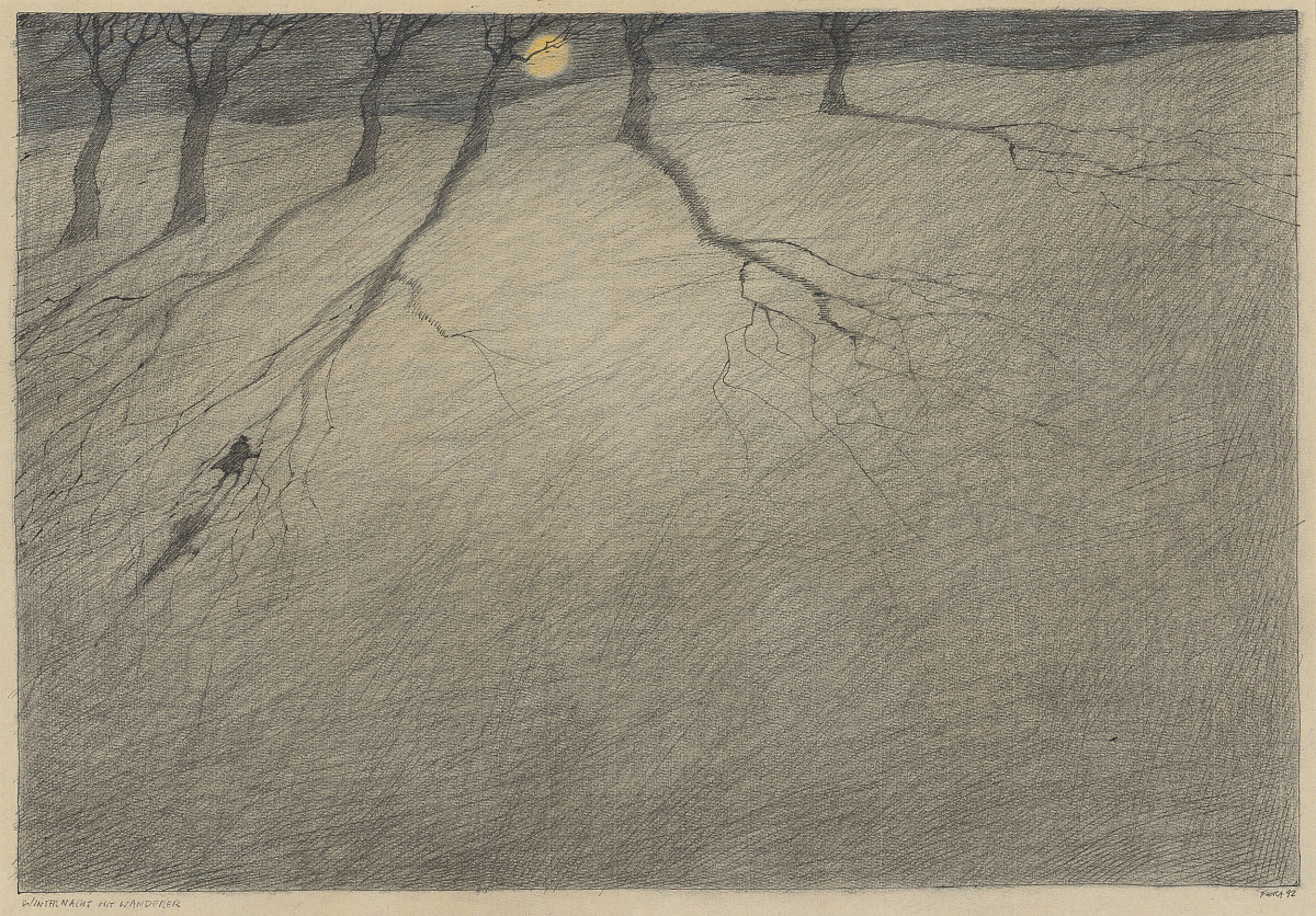 Paul Flora: Winter’s Night with Wayfarer, 1992