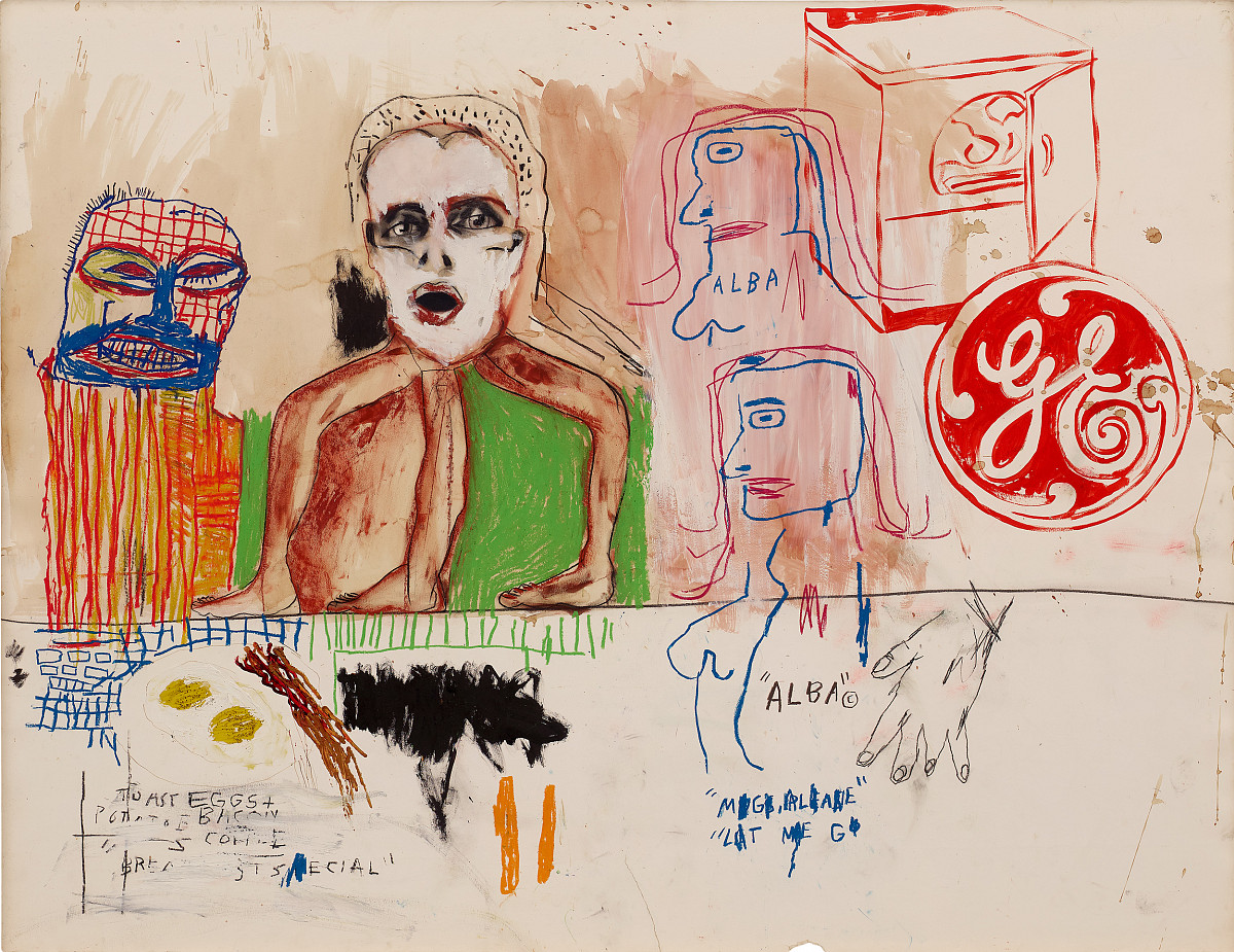 Jean-Michel Basquiat, Francesco Clemente & Andy Warhol: Alba's Breakfast, 1984