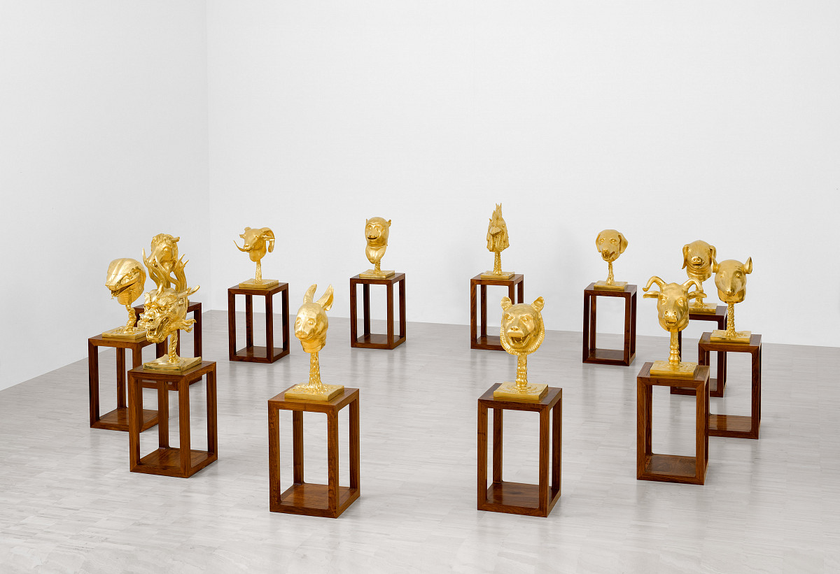 Ai Weiwei: Circle of Animals/Zodiac Heads (Gold), 2010