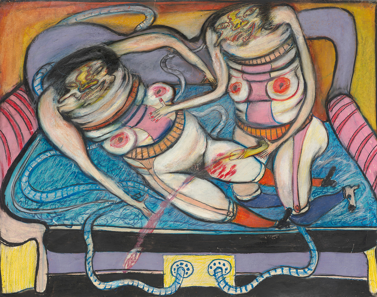 Franz Ringel: Liegende und Ejakulierender, 1971