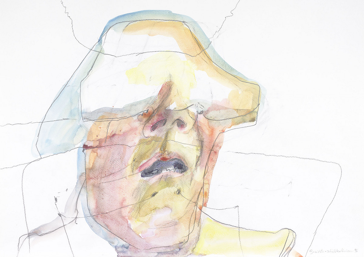 Maria Lassnig: Face Layer Lines, 1996