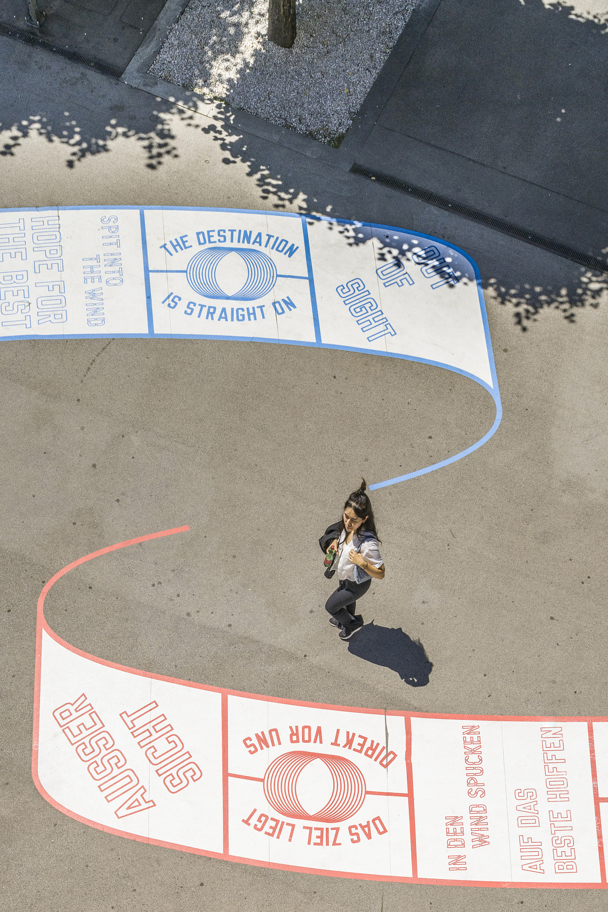 Lawrence Weiner: Installation view of Lawrence Weiner: OUT OF SIGHT at the ALBERTINA Museum, Vienna, 2022