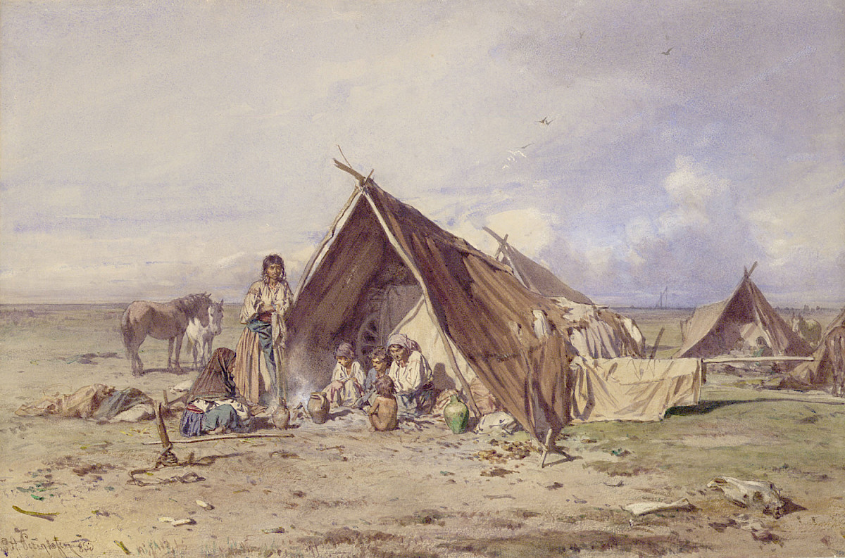 August von Pettenkofen: "Gypsy Camp", 1855
