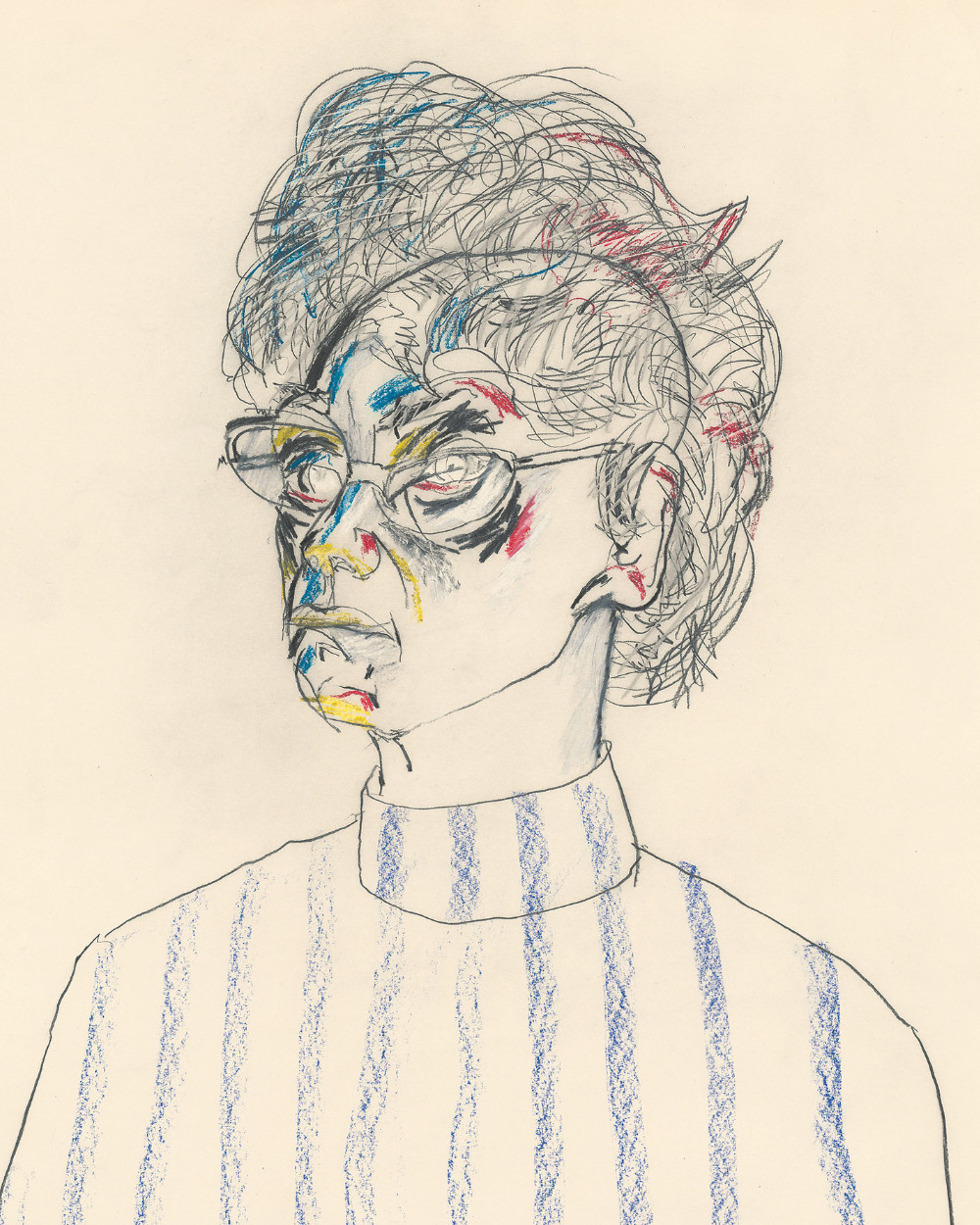 Karl Anton Fleck | DER - DIE ANDERE, 1979-1980 | Grafit, Wachskreide auf Zeichenpapier | ALBERTINA, Wien – Sammlung Dagmar und Manfred Chobot | © Bildrecht, Wien 2022