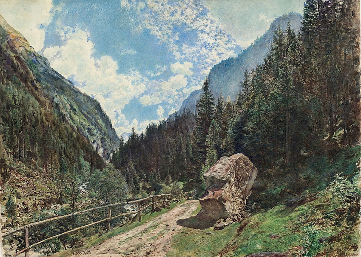 Rudolf von Alt: Anlauftal Valley near Gastein, 1893