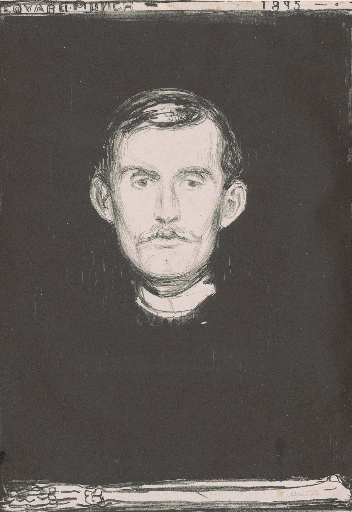 Edvard Munch: Selbstporträt (mit Knochenarm), 1895