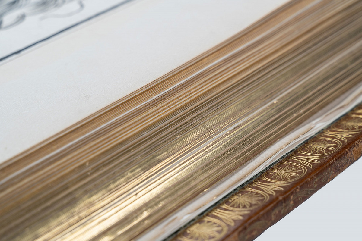 Ansicht eines historischen Druckgrafikbandes der ALBERTINA