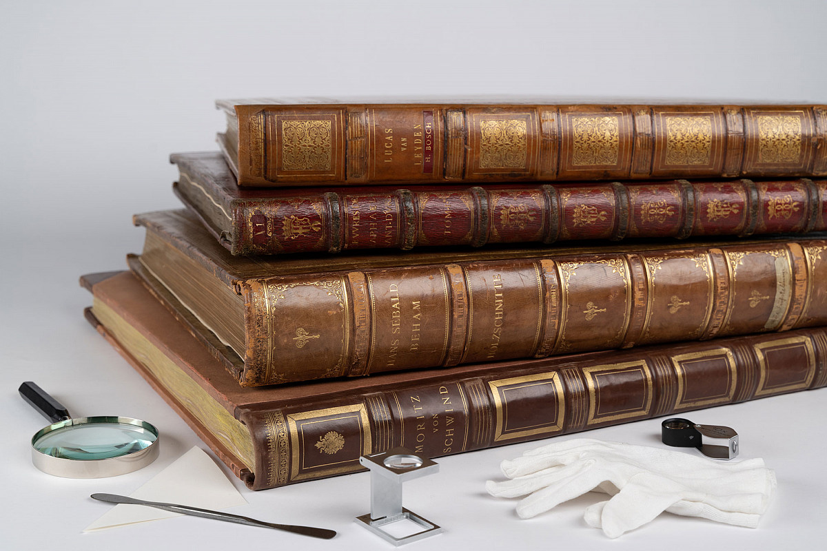 The volumes of historical prints at the ALBERTINA Museum