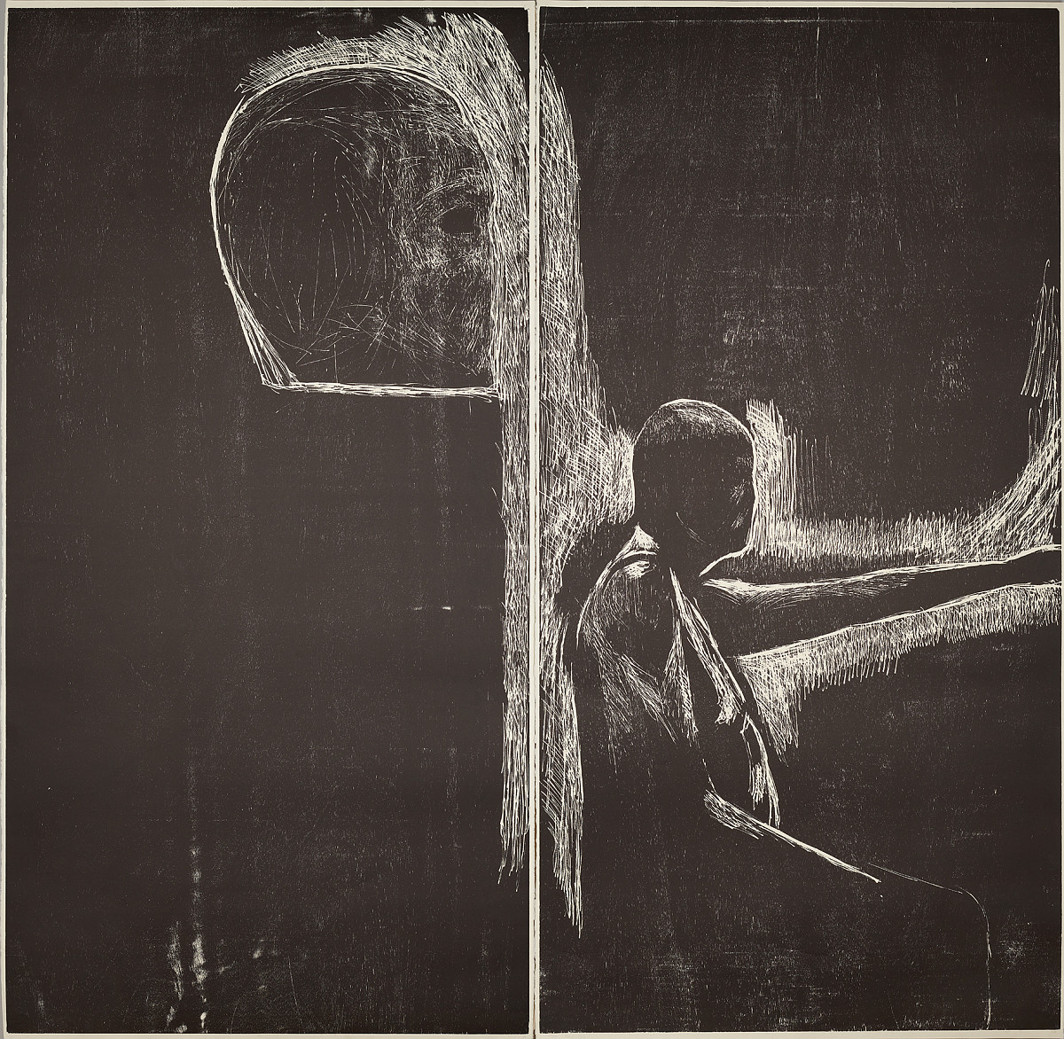 Ofer Lellouche: Self-Portrait with a Sculpture of a Head, 2012