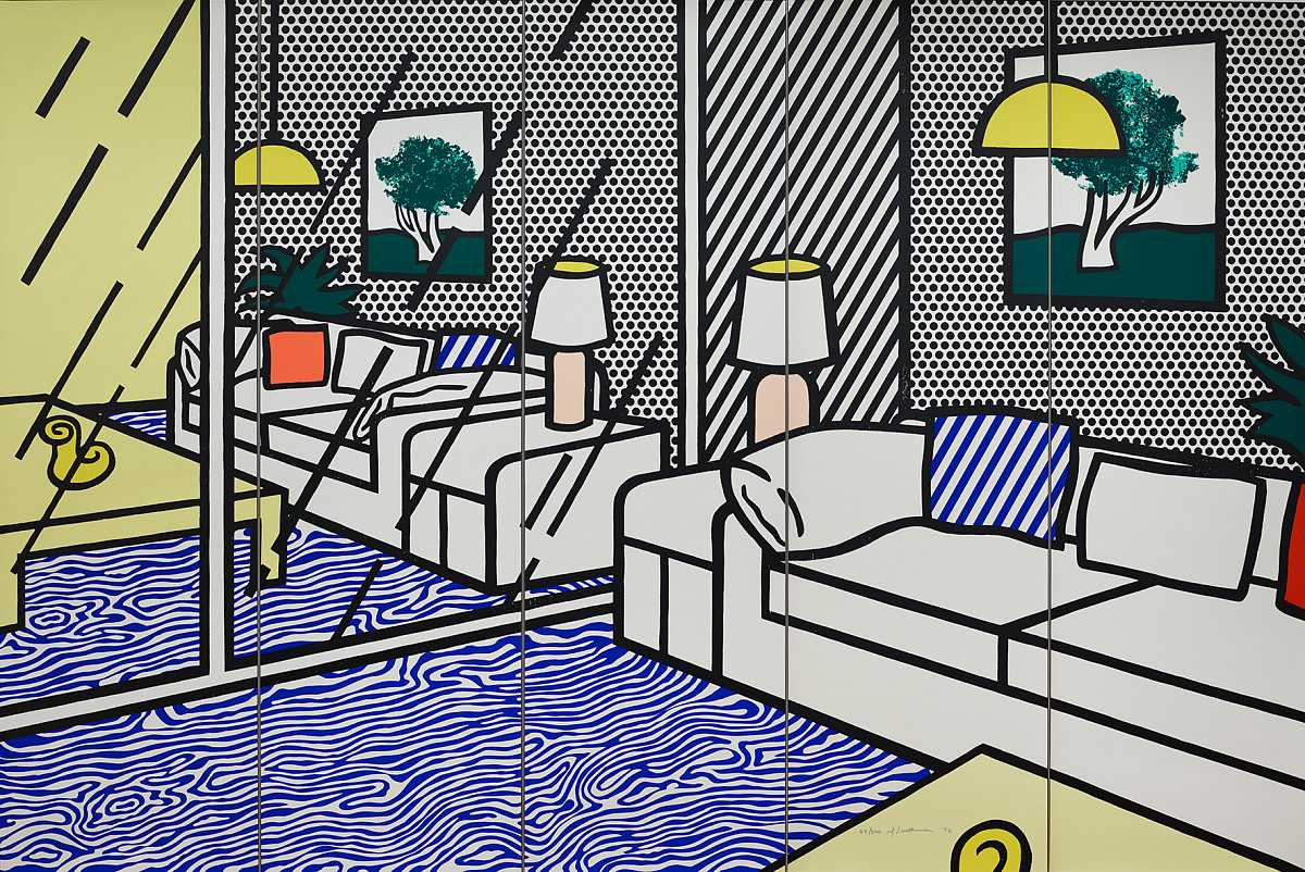 Roy Lichtenstein: Wallpaper with blue Floor Interior, 1992