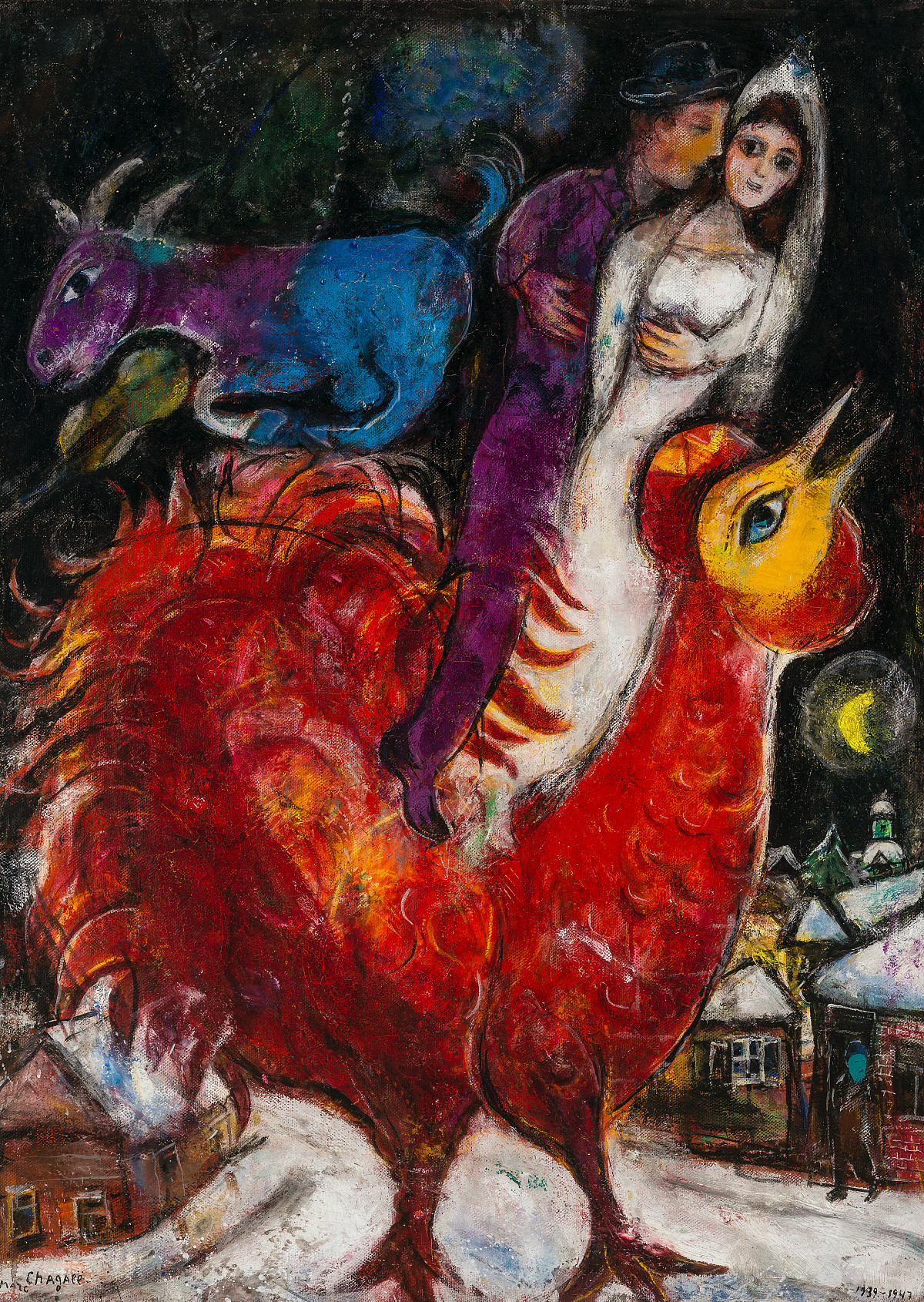 Marc Chagall: Fiancés ou Mariés sur Coq, 1939-47