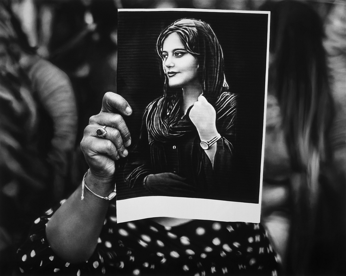 Robert Longo: Untitled (Protest for Mahsa Amini; Iranian Embassy, Brussels; September 23, 2022), 2024