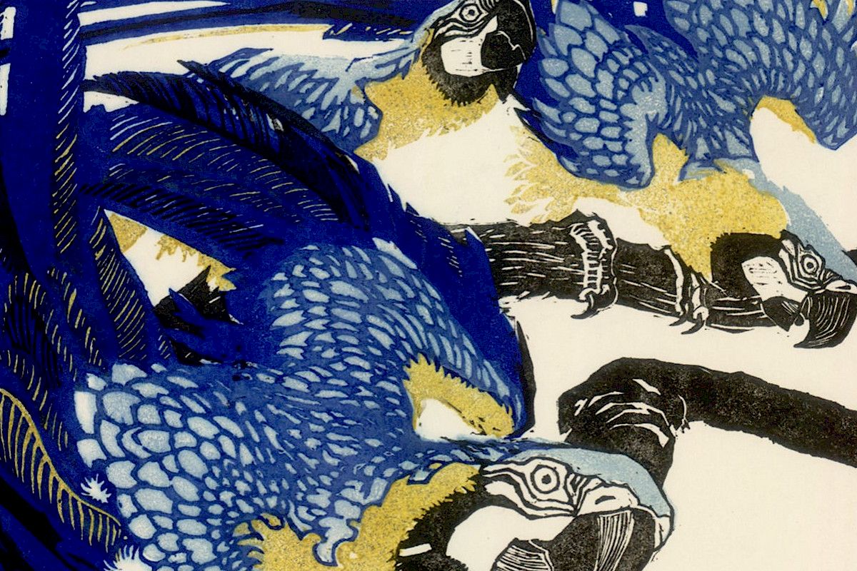 Ludwig Heinrich Jungnickel | Drei blaue Ara, 1909 | Albertina, Wien
