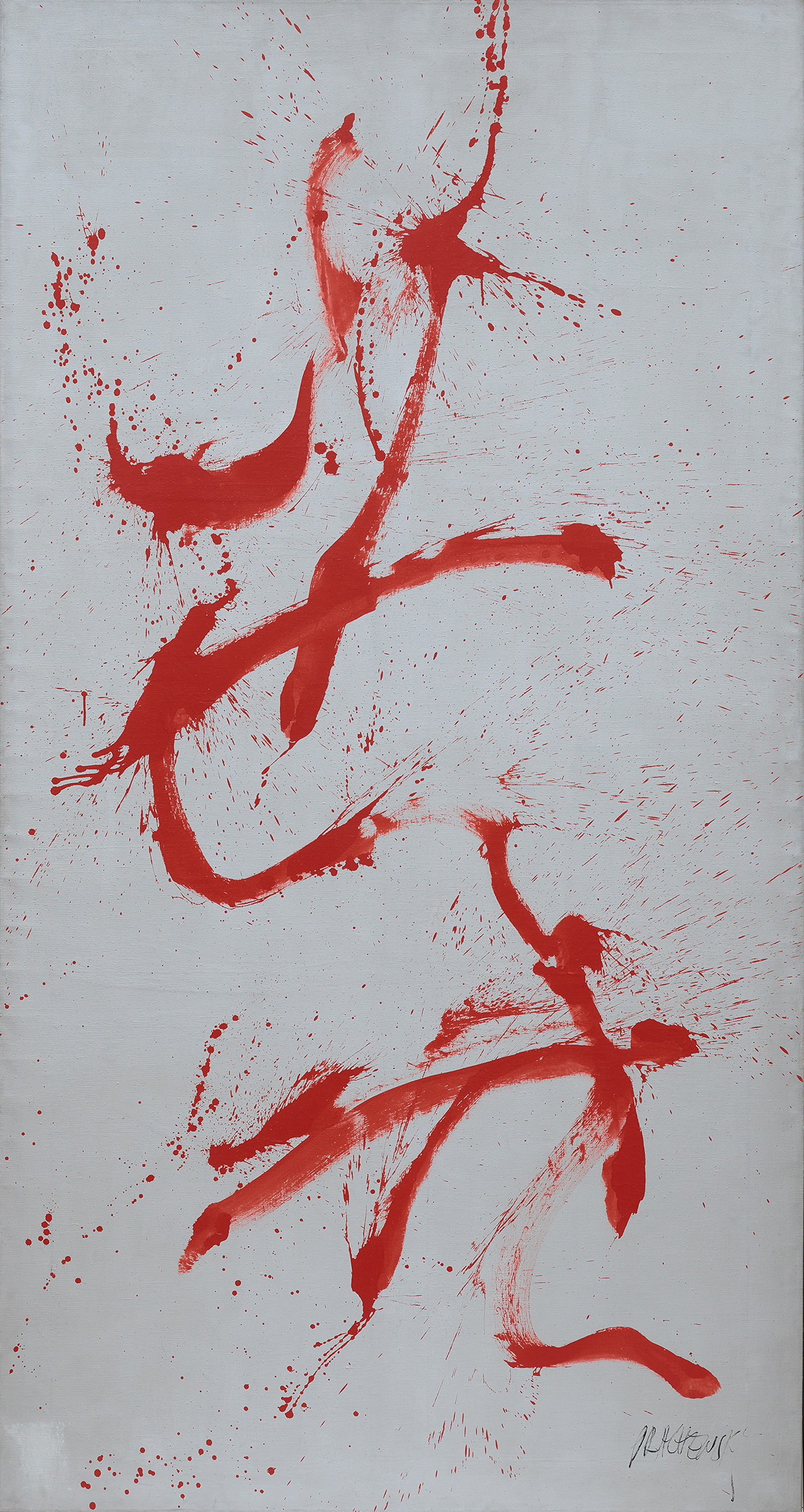 Markus Prachensky: Rouge sur gris - Karlsruhe II, 1962
