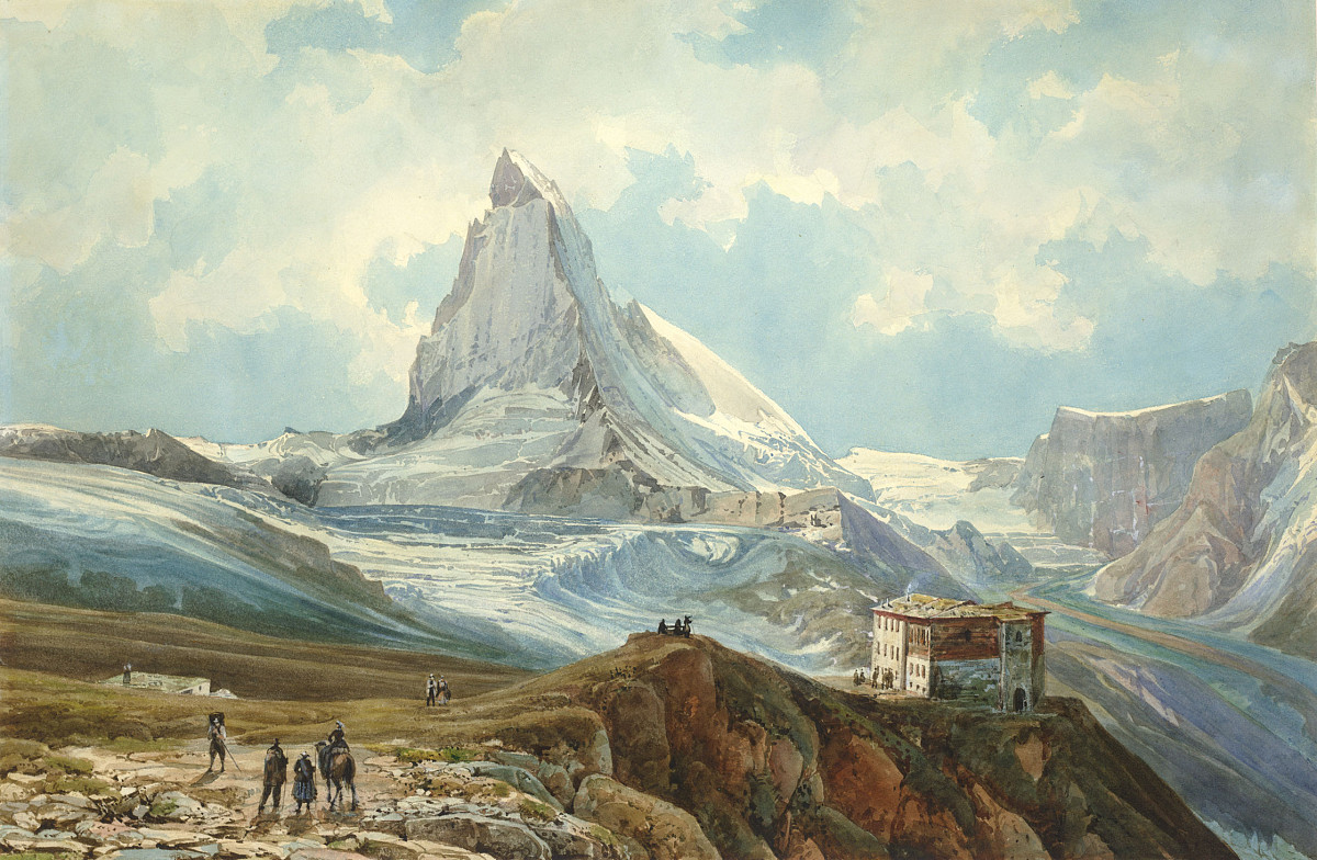 Thomas Ender: The Matterhorn seen from the Gornergrat, 1854