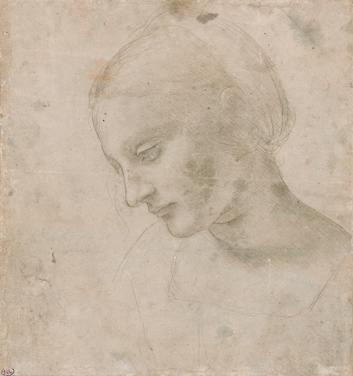 Leonardo da Vinci: Frauenkopf im Profil, um 1478–1481