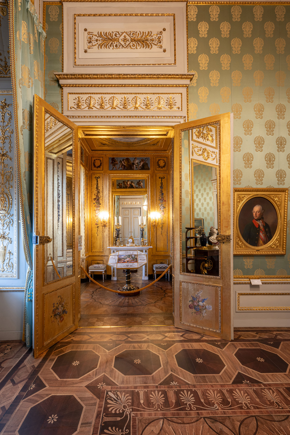 State Rooms: View into the gold cabinet,