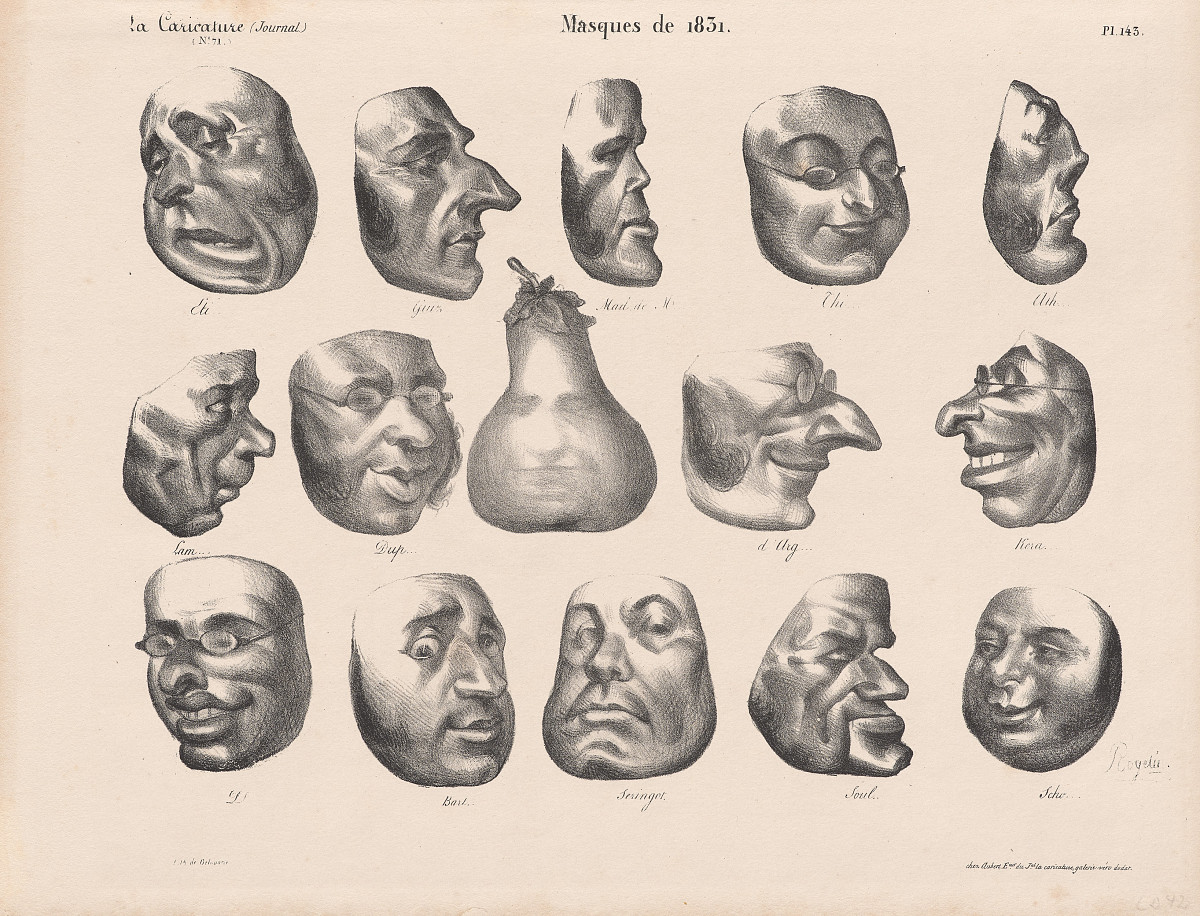 Honoré Daumier: Masks of 1831, La Caricature, 08.03.1832