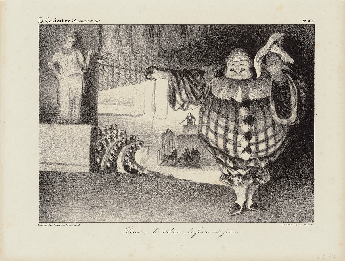 Honoré Daumier: Lower the curtain, the farce is over, La Caricature, 11.09.1834