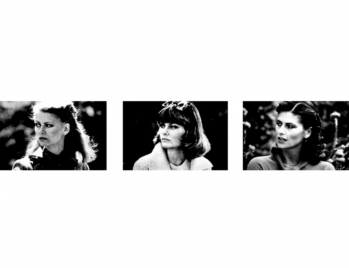 Drei Fotografien von Frauen nebeneinander in Schwarz-Weiß. Alle Frauen sind im Porträt zu sehen. Sie blicken mit dem Kopf nach links und sehen sich sehr ähnlich.