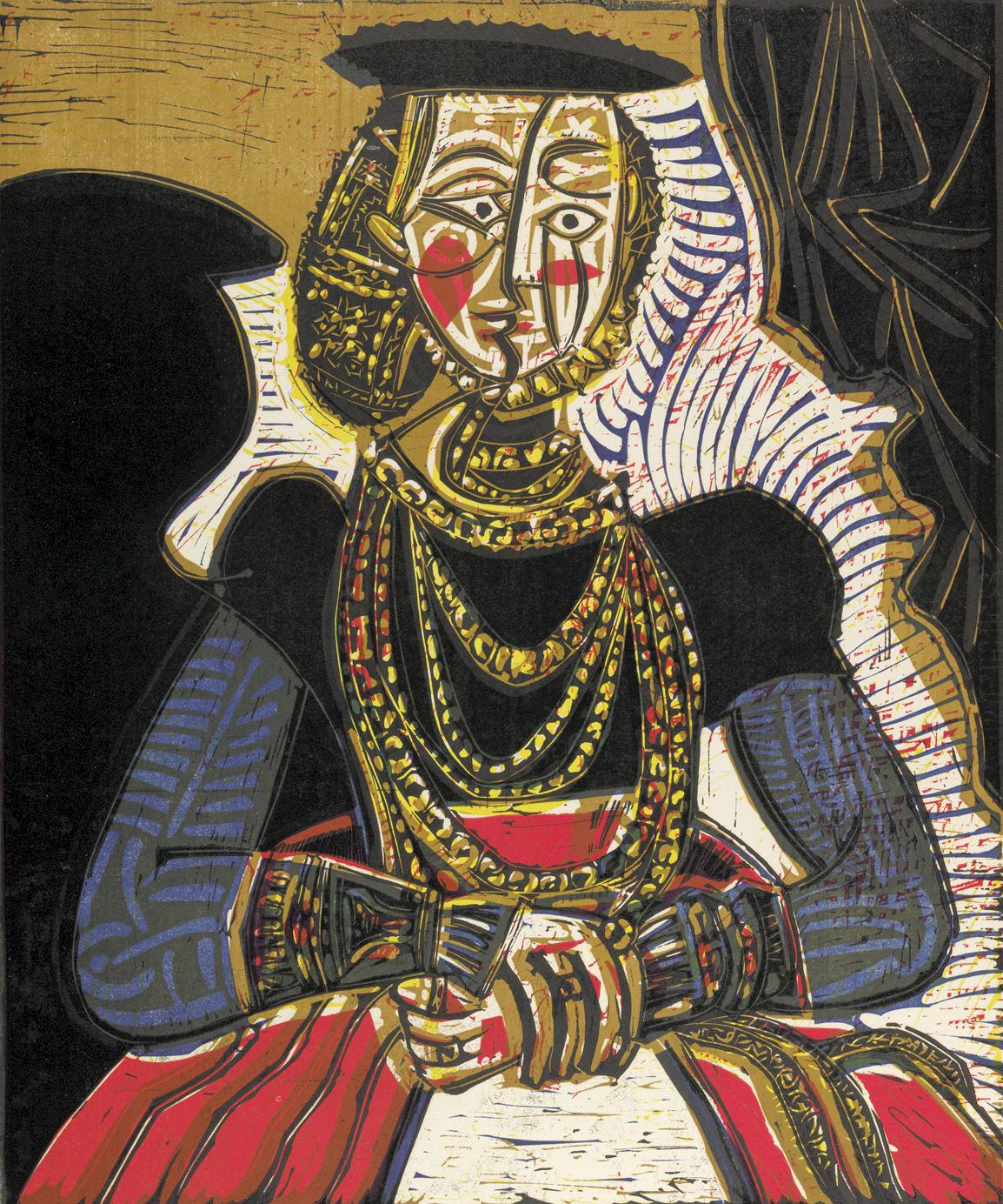 Pablo Picasso: Weibliches Bildnis nach Lucas Cranach d.J., Juli 1958