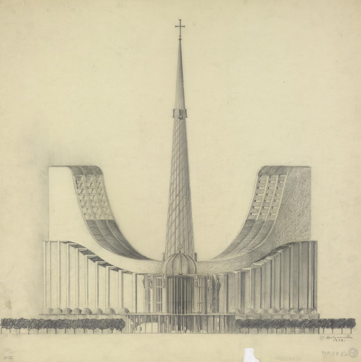 Clemens Holzmeister: Rio de Janeiro, Kathedrale; Chor, Ansicht, 1952