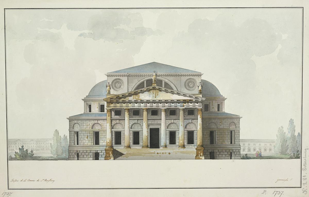 Giacomo Quarenghi: Russland, St.Petersburg, Börse, Ansicht, 1783
