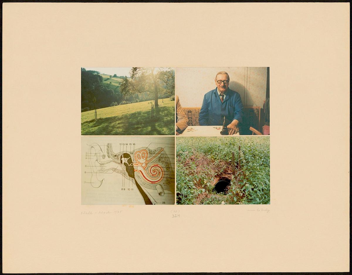 HEINZ CIBULKA | ARCHIVNUMMER: 324 (AUS DEM ZYKLUS FÜHLT-MOST ), 1981 | C-Print, 4 Fotos auf Untersatzkarton Blatt: 50 × 64,8 cm, Darstellung: 25,5 × 35,5 cm | Erwerbung aus Mitteln der Galerienförderung des BMUKK 2017 | Albertina, Wien