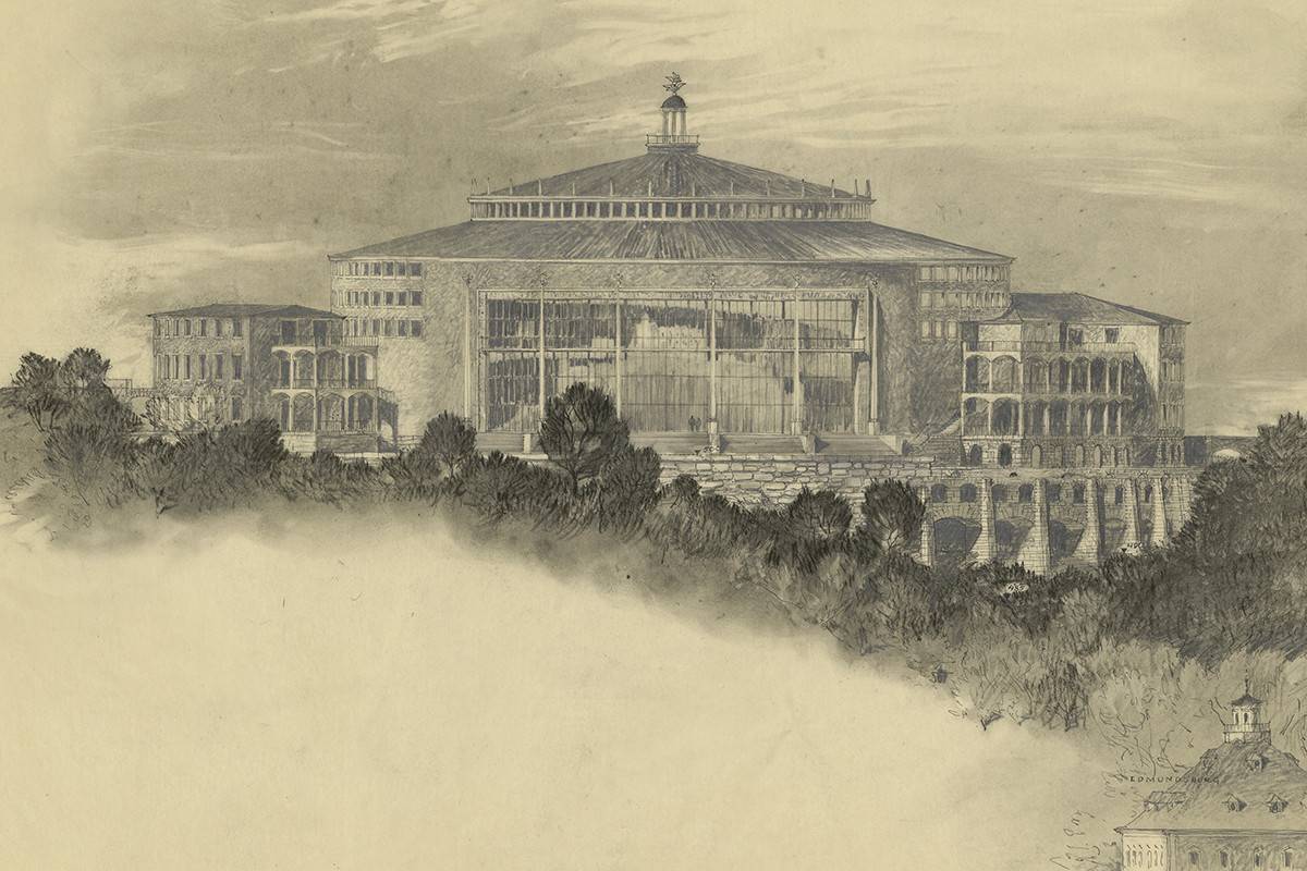 Clemens Holzmeister | Projekt für ein Musik-Olympia-Haus am Salzburger Mönchsberg, 1950 | Albertina, Wien