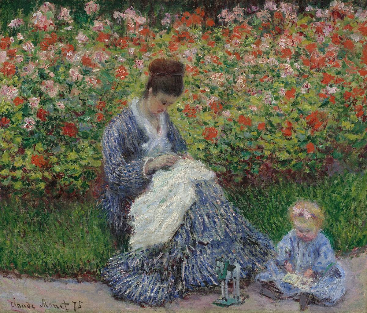 Claude Monet | Camille Monet mit Kind im Garten, 1875 | Albertina, Wien