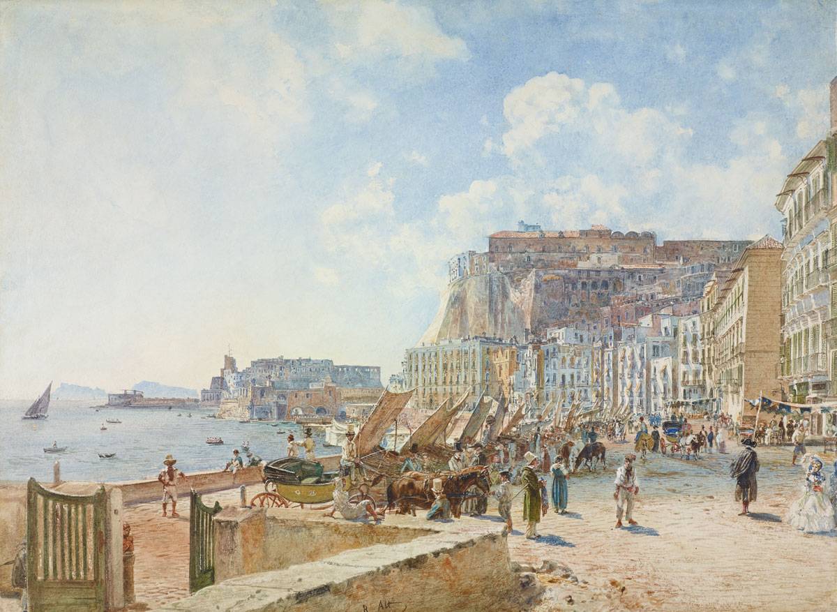 Rudolf von Alt: The Port of Santa Lucia in Naples, 1835