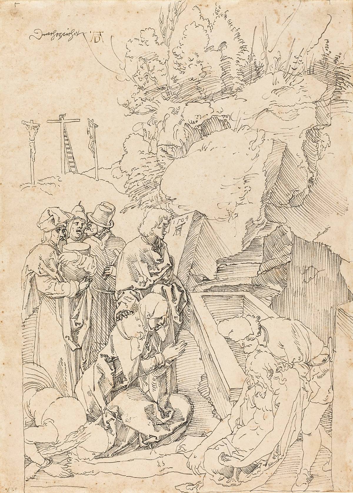 Albrecht Dürer: The Entombment (Design for Green Passion), 1504